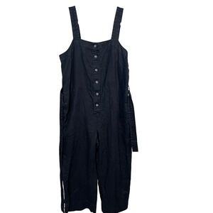 Everlane The Linen Jumpsuit‎ Button Front In Black Size 6